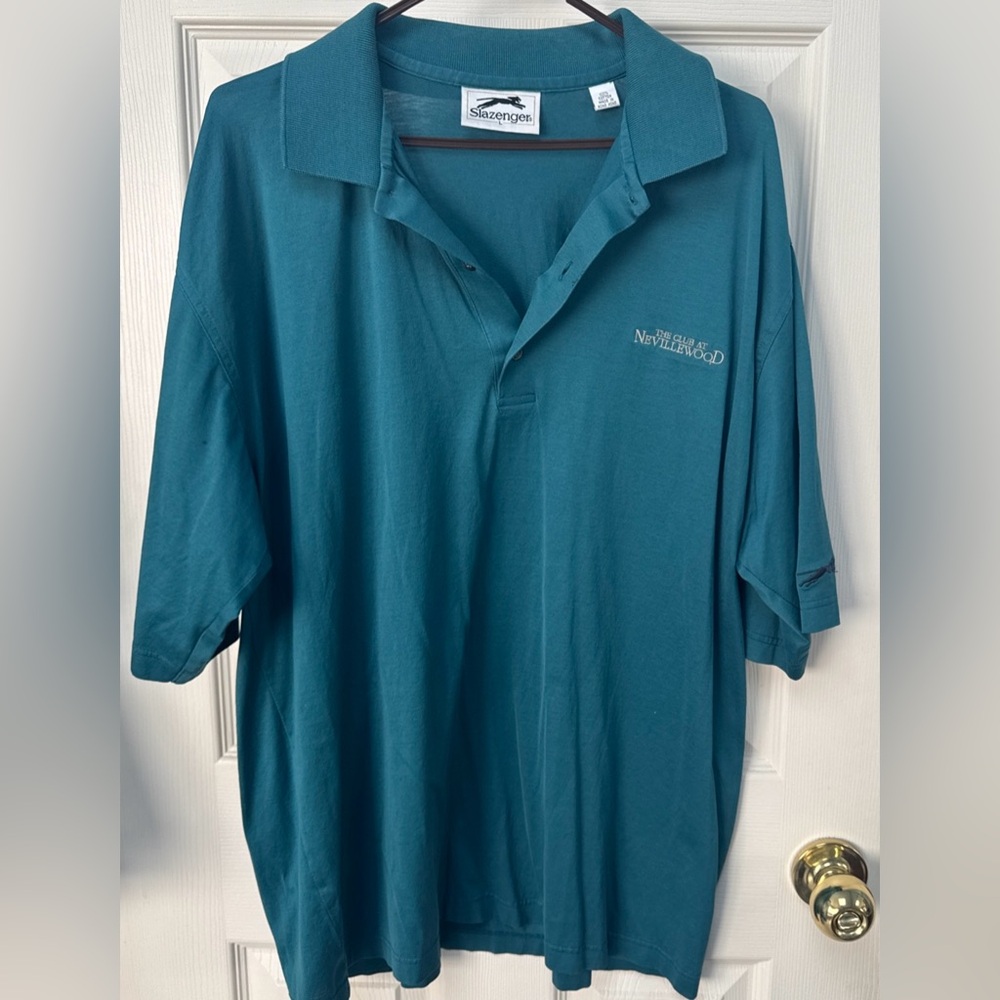 Vintage men’s golf shirt L Slazenger  large The Club at Nevillewood 100% Cotton